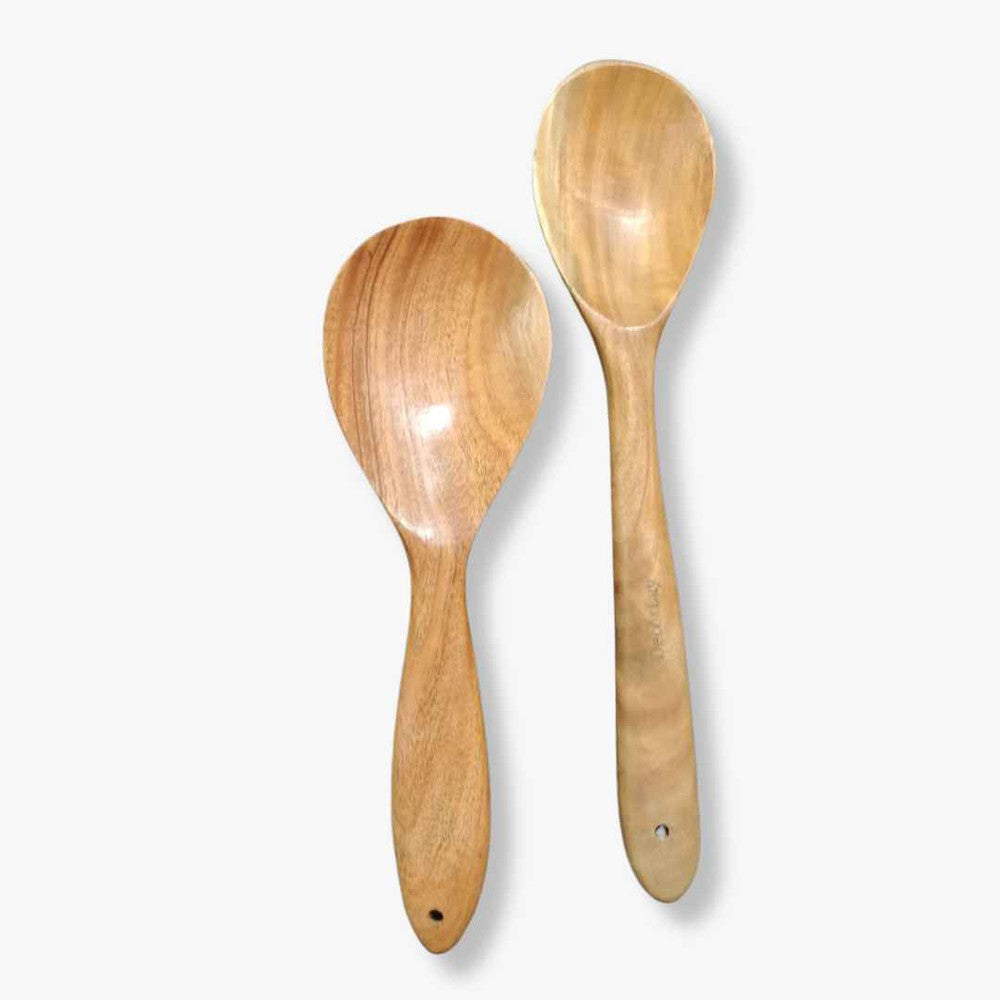 Neem Wood Cooking Serving Spoon Set of 2