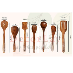 Wooden Serving Spoon Set of 7