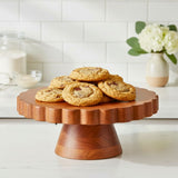 12-Inch Wooden Cake Stand Polish Pedestal Riser