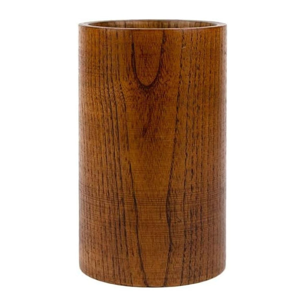 Sheesham Wood Cylindrical Shaped Cutlery Holder Spoon Stand