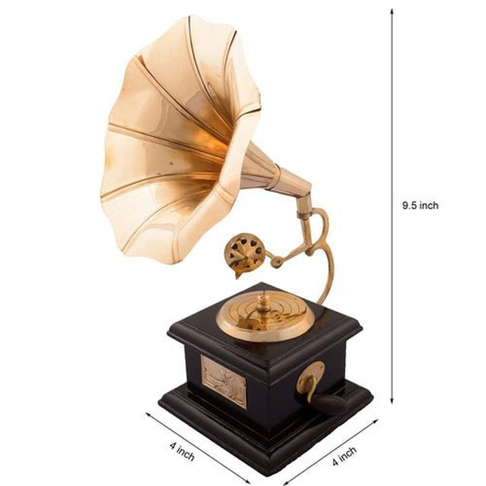 Antique Music Gramophone Decorative Canon Brass Showpiece - Decorlay