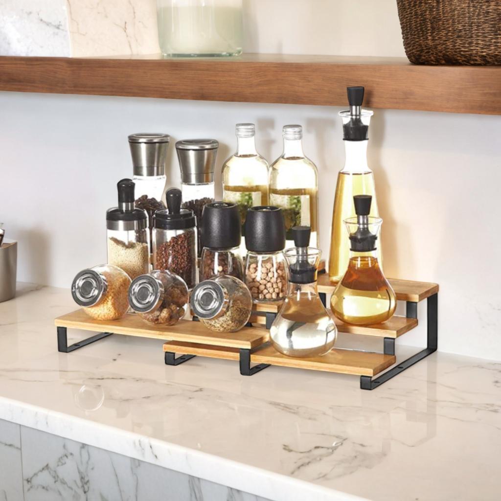 3-Tier Stairs Spice and Bottles Organizer