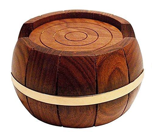 Beautiful Wooden Table Coaster -Set of 6 3.5 Inches - Decorlay