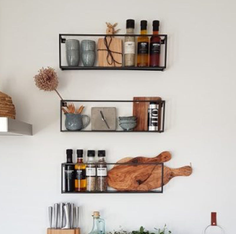 Iron Wall Shelves for Living Room, Wall Mounted Shelf Set of 3