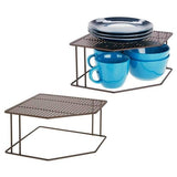 Decorative Corner Shelf - 2 Tier Raised Storage Organizer 25 x 25 x 11 cm - Decorlay