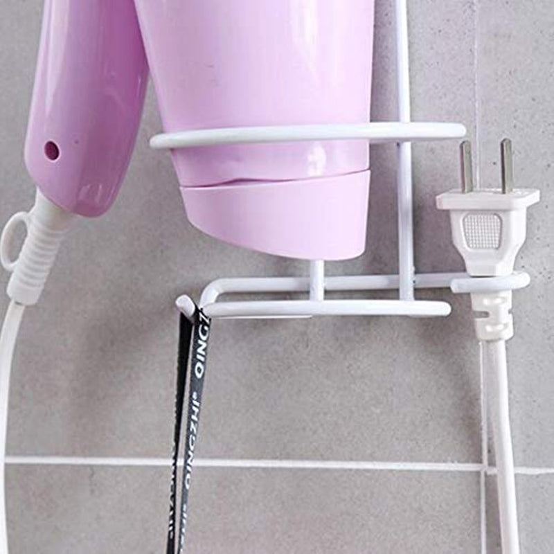 Self Adhesive Hair Dryer Holder, Bathroom Rack, Wall-Mounted