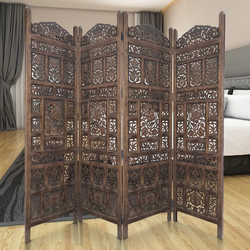 Wooden Handicrafts Partitions Room Divider for Living Room 4 Panels