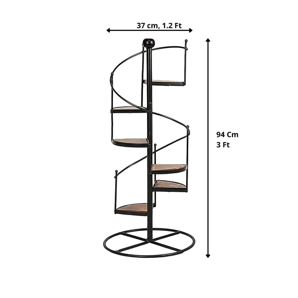 Plant stand with Stairs in Wooden and Wrought Iron