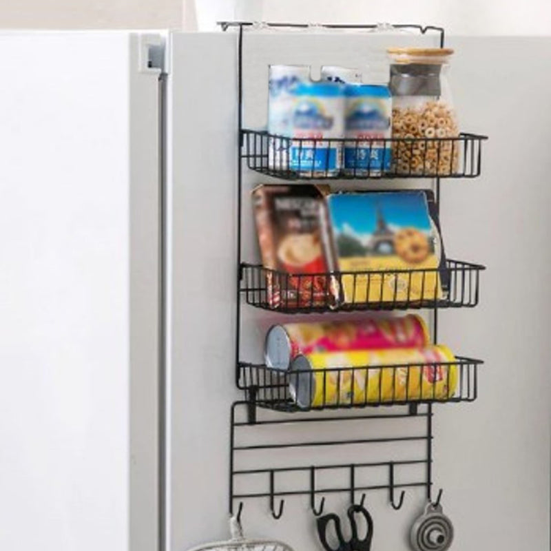 Detachable Refrigerator Broadside Shelf Fridge Hanging Spice Jars Rack Holder