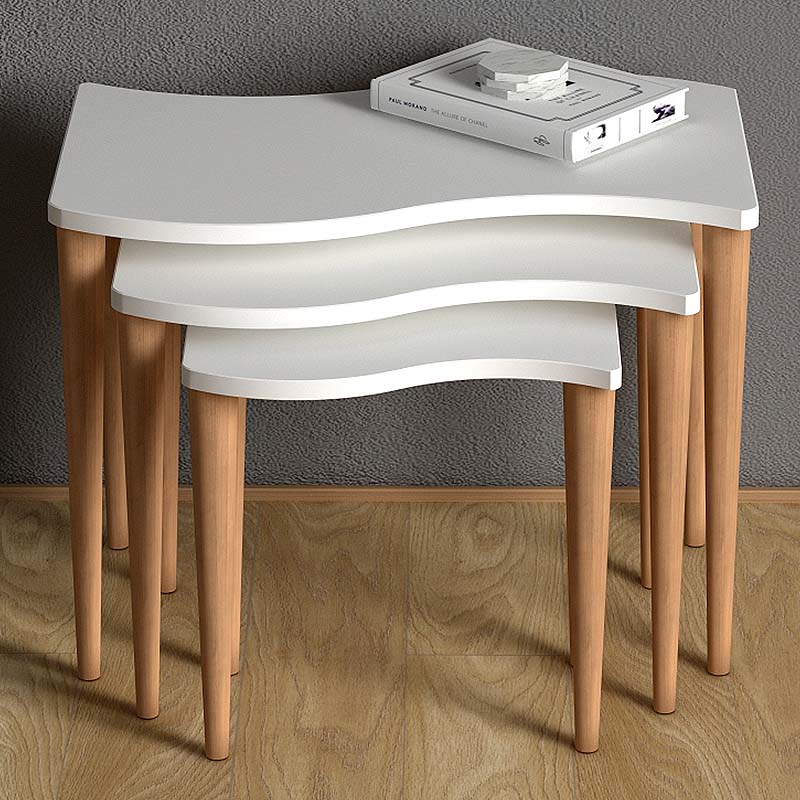 Wooden Interlocking Coffee Table Home Decor Nesting Furniture | Set of 3