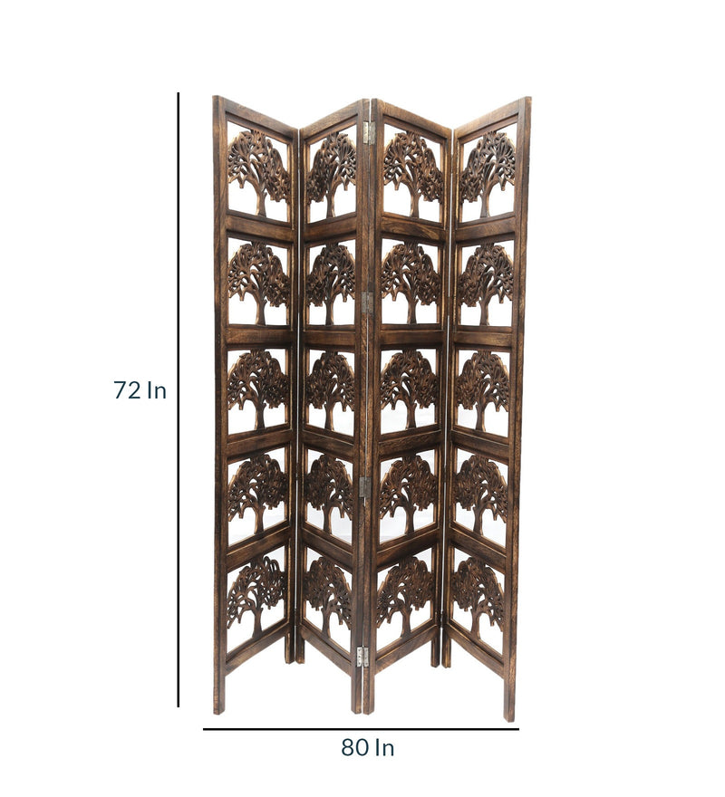 Wooden 4 Panel Room Divider Partition Handmade, Separator