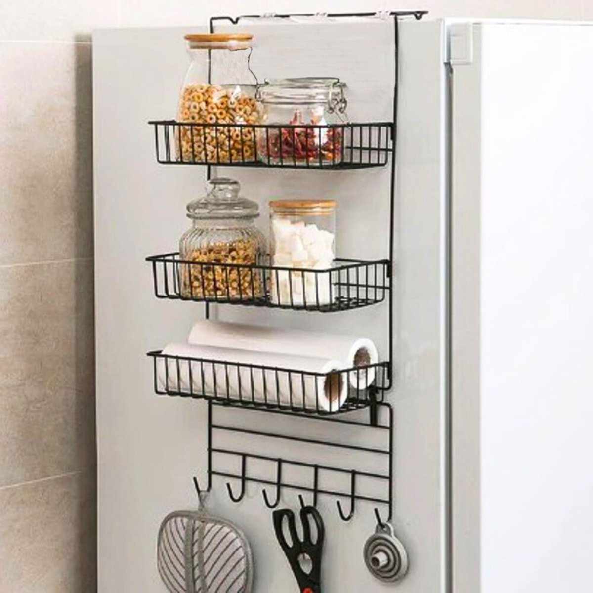 Detachable Refrigerator Broadside Shelf Fridge Hanging Spice Jars Rack Holder - Decorlay