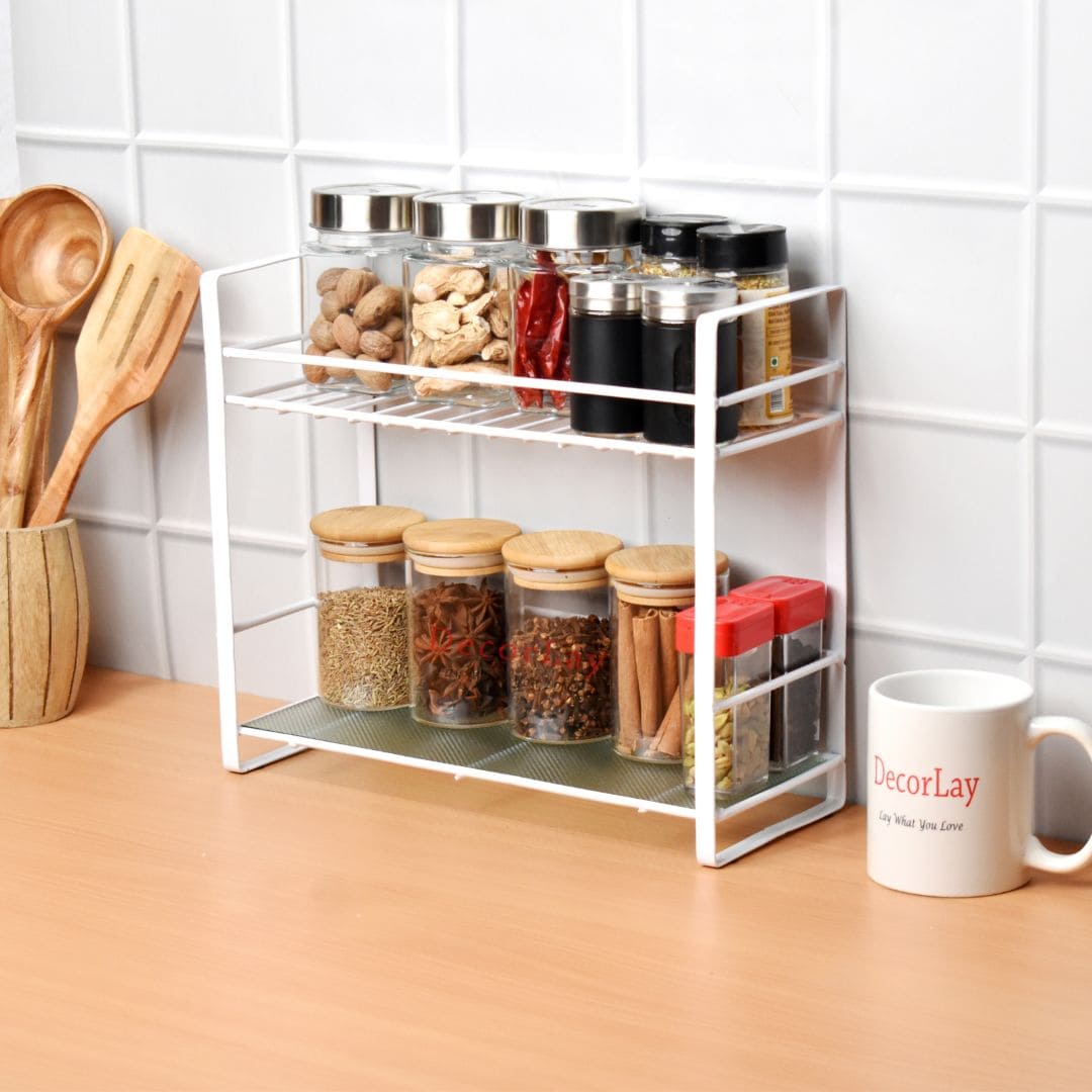 Double Decker Metal Kitchen Storage Rack - Decorlay