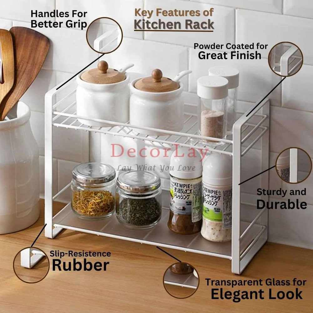 Double Decker Metal Kitchen Storage Rack - Decorlay