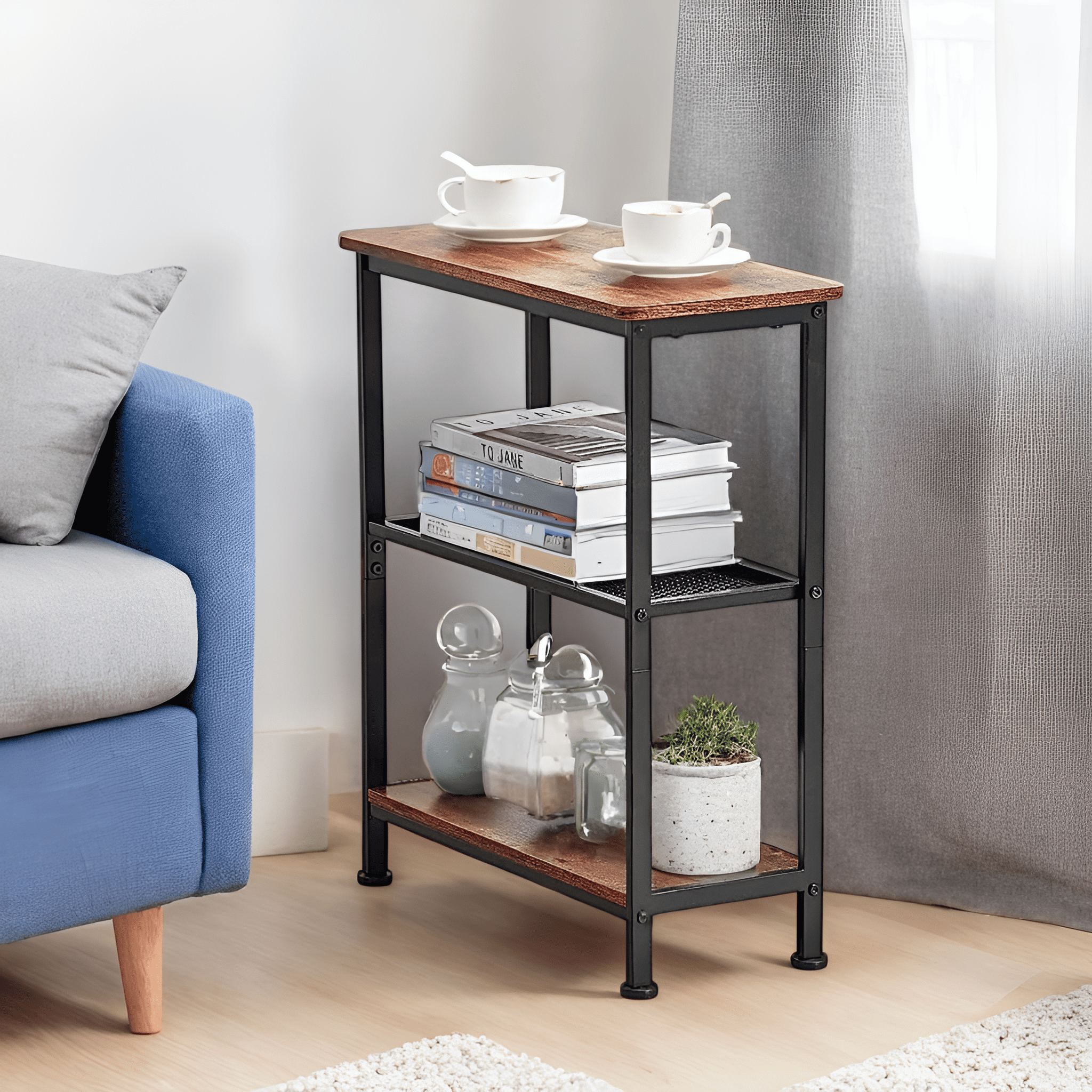 End Table With Shelves