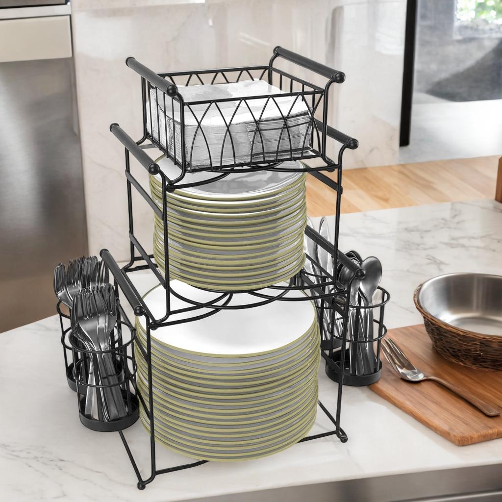 3 Tier Multipurpose Tabletop Stackable Buffet Caddy Organizer