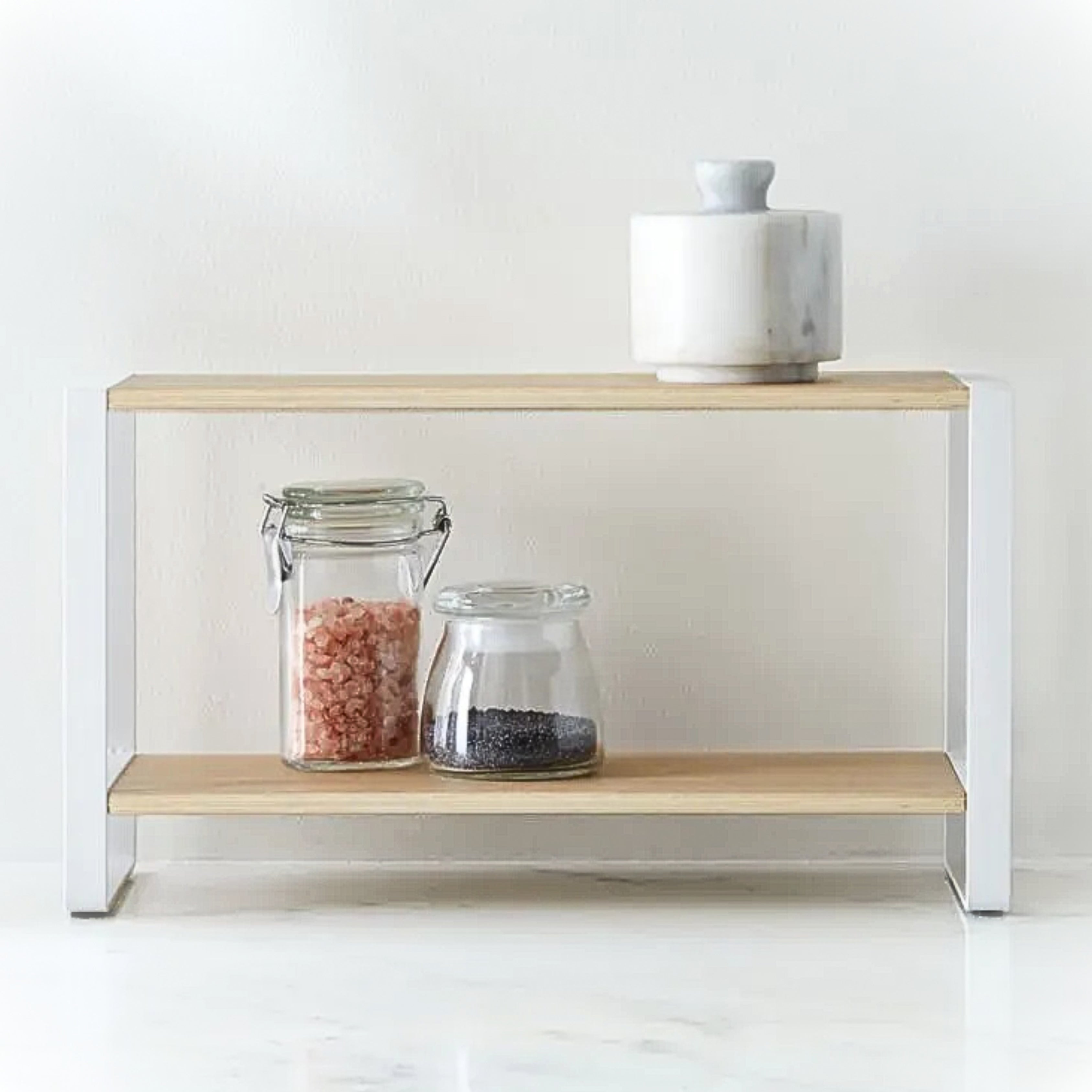 Metal & Laminated Wood Kitchen Storage Organizer