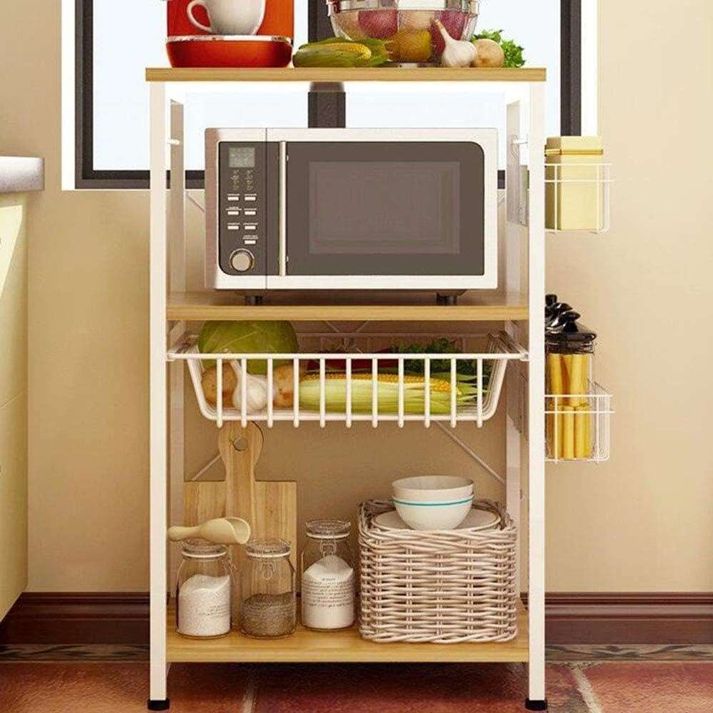 Free Standing Easy to Move Kitchen Microwave Oven Rack Accessories Utensils Organizer - Decorlay