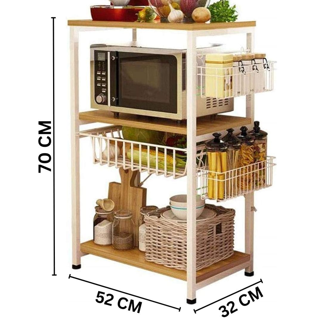 Free Standing Easy to Move Kitchen Microwave Oven Rack Accessories Utensils Organizer - Decorlay