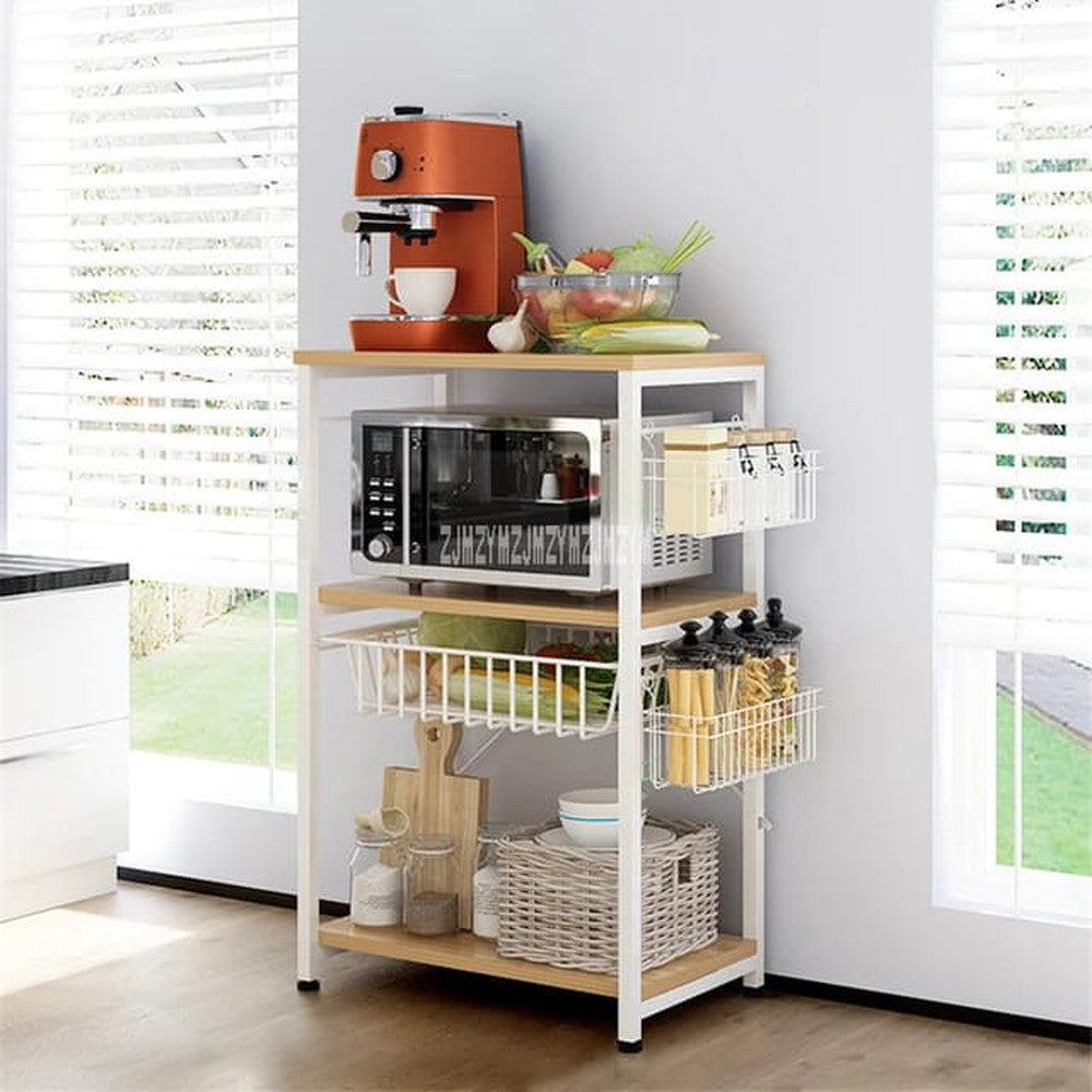 Free Standing Easy to Move Kitchen Microwave Oven Rack Accessories Utensils Organizer - Decorlay