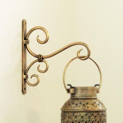 Golden Wall Lantern Diya Hanger & Planters Lanterns 7.5x1x8 Inches - Decorlay