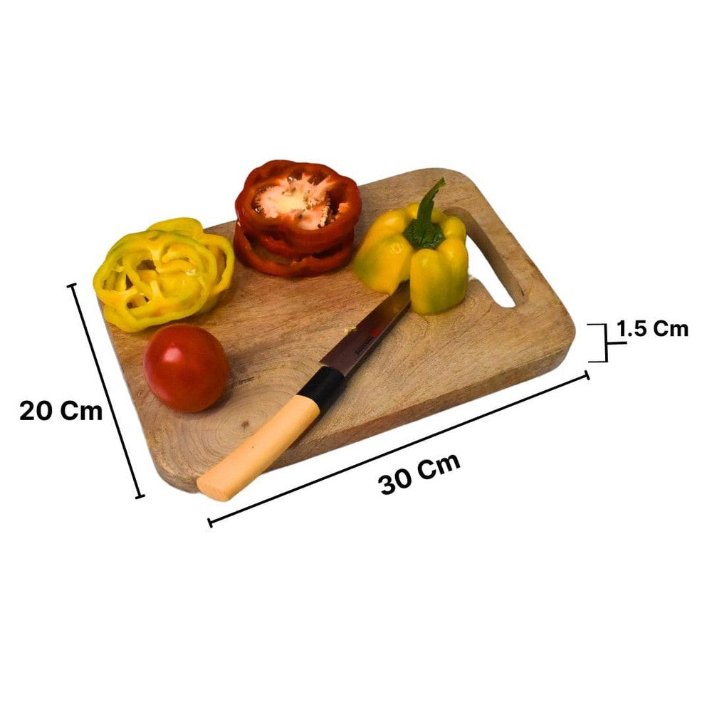 Handmade Mango Wood Chopping Board with Handle - Decorlay