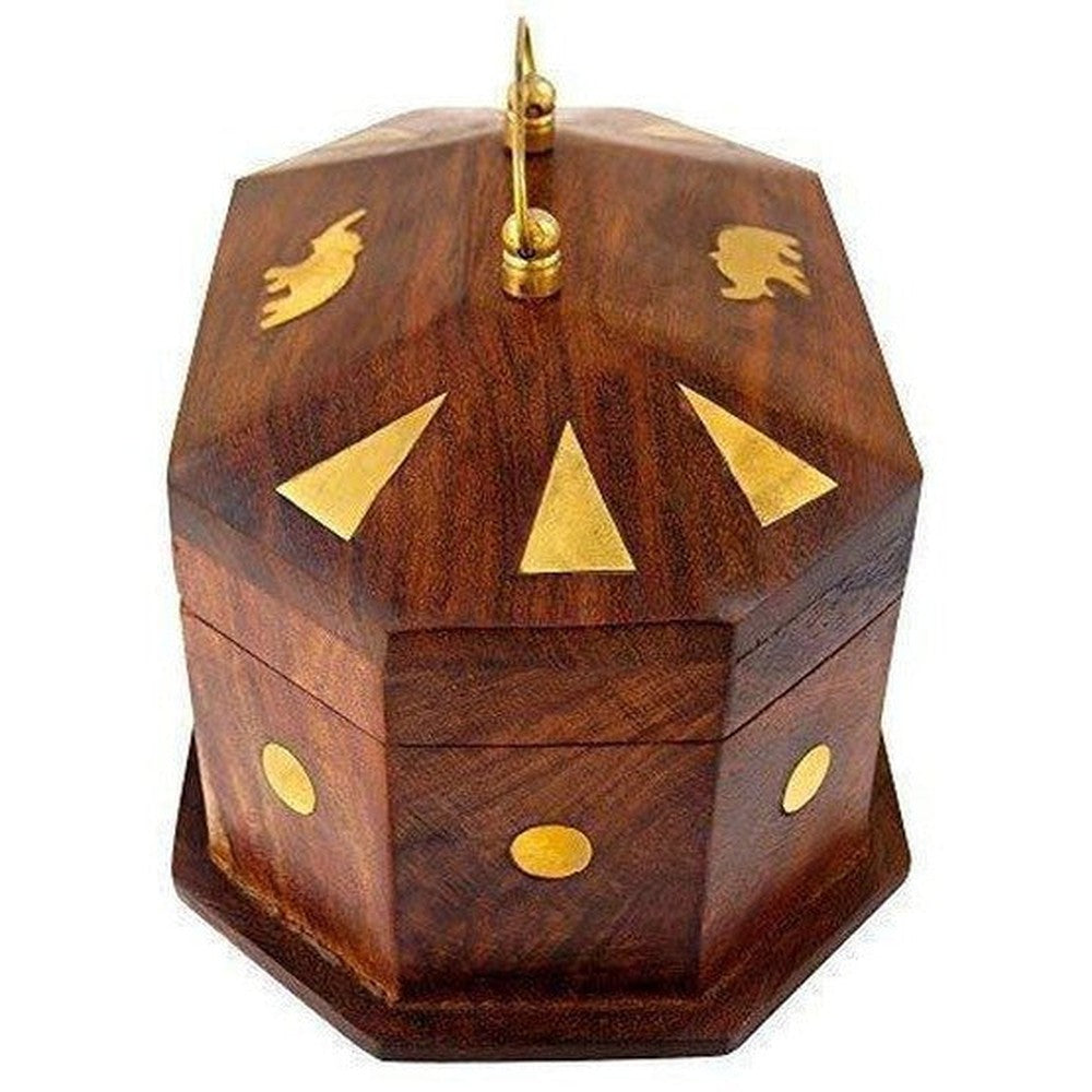 Handmade Sheesham Wooden Jewellery Box 6x4.5x3.5 Inhes - Decorlay