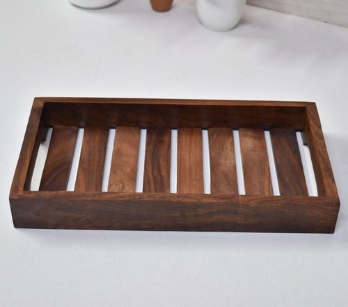 Handmade Wooden Multipurpose Serving Tray 11x6x1.5 Inches - Decorlay