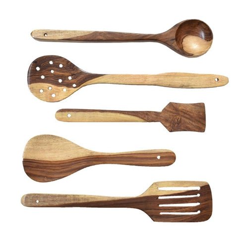 Handmade Wooden Non-Stick Cooking and Serving Utensils - Decorlay