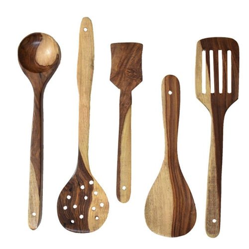 Handmade Wooden Non-Stick Cooking and Serving Utensils - Decorlay