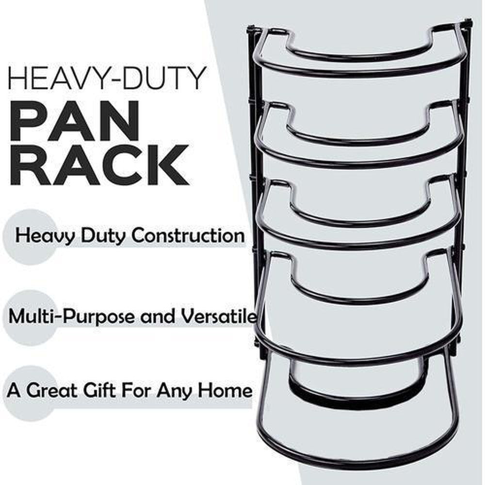 Heavy Duty Pan and Pot Organizer Verical, Horizontal Shelf| 5 Tier Rack - Decorlay