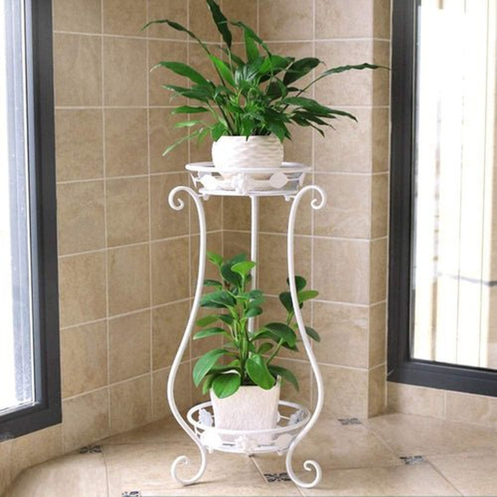 Indoor Outdoor Iron Plant Stand, Flower Pot Stand, 11.4 x 9.6 x 24.4 inches