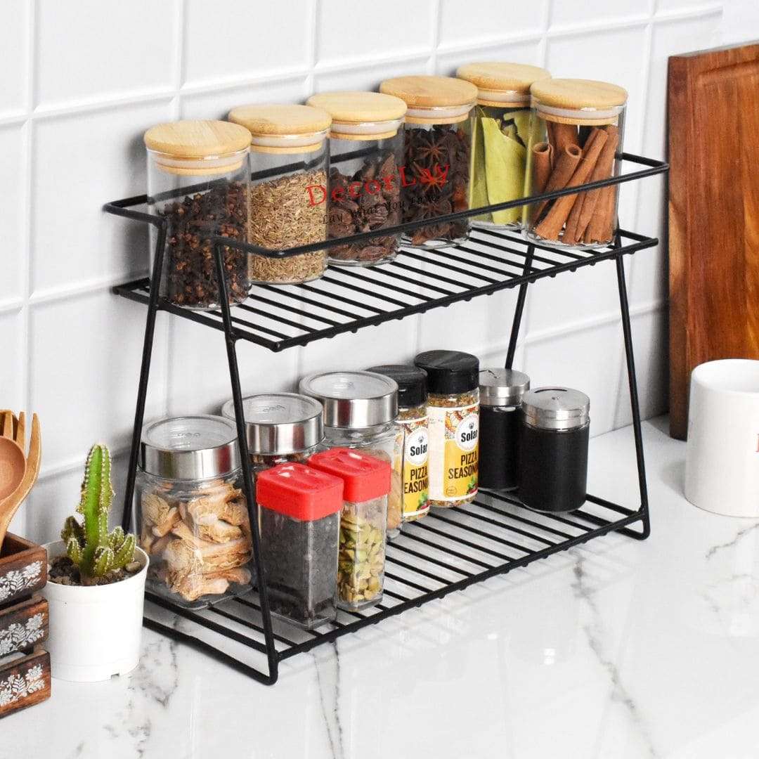 Metal 2-Tier Space Saving Kitchen Organizer