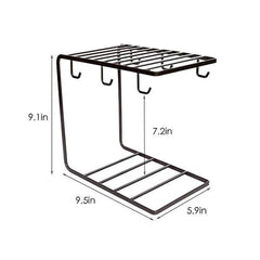 Iron Mug Holder Stand for Counter 6 Hooks Coffee Cup - Decorlay