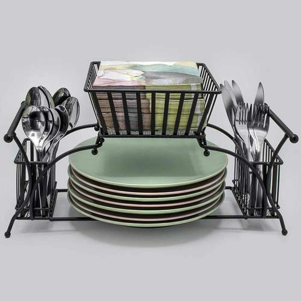 Iron Plate Spoon Stand Multipurpose Tabletop Dish Organizer - Decorlay