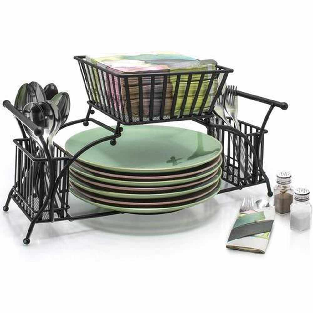 Iron Plate Spoon Stand Multipurpose Tabletop Dish Organizer - Decorlay