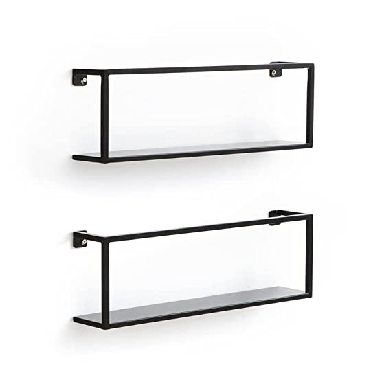 Iron Wall Shelves for Living Room, Wall Hanging Shelves | Set of 2 - Decorlay