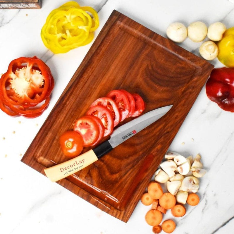 Wooden Chopping, Cutting Board Reversible Juice Grooves