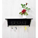 MDF Wall Shelf with Hooks Clothes Hanging Storage Rack - Decorlay