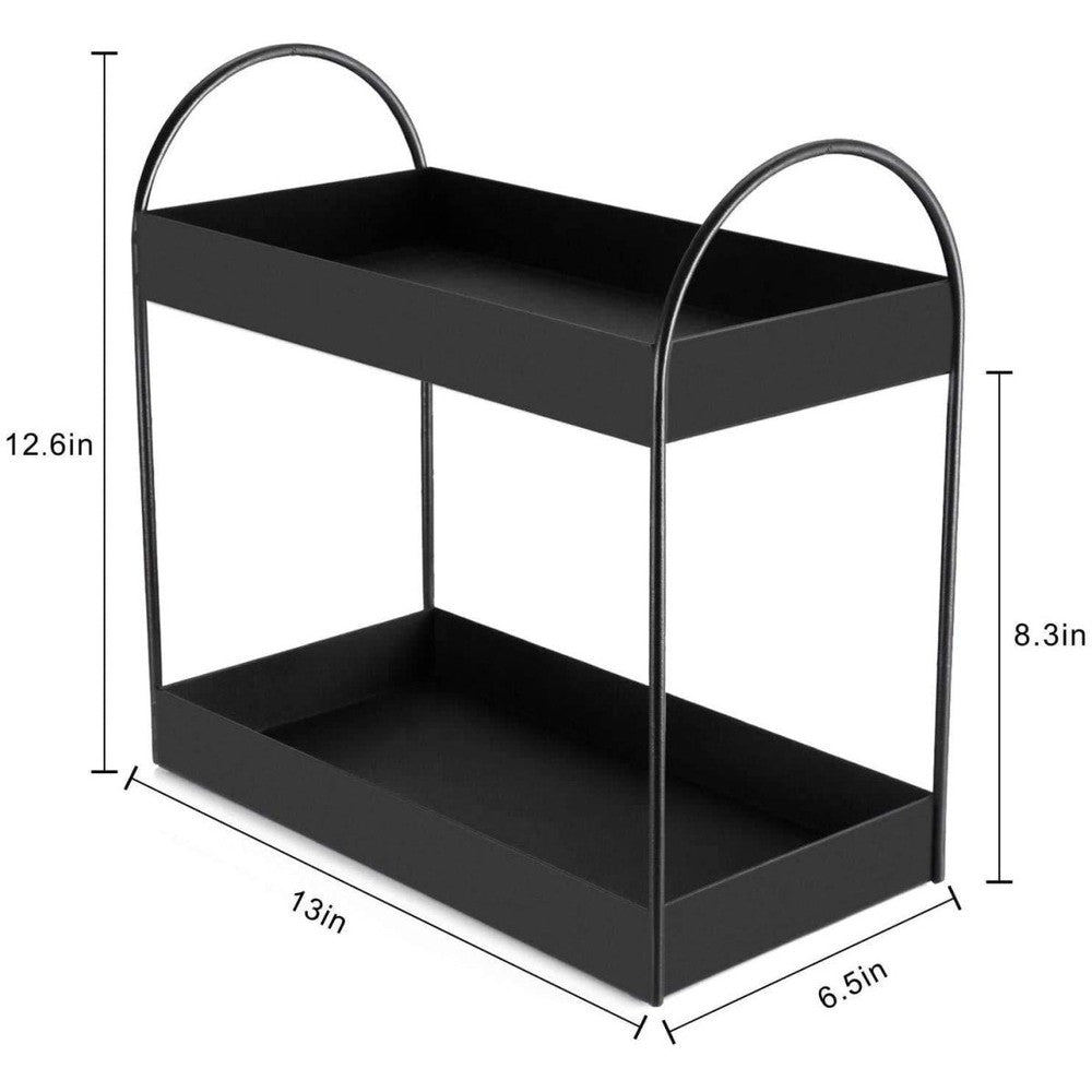 Metal 2-Tier Countertop Organizer (12.2X6.7X11.2inch, Black) - Decorlay