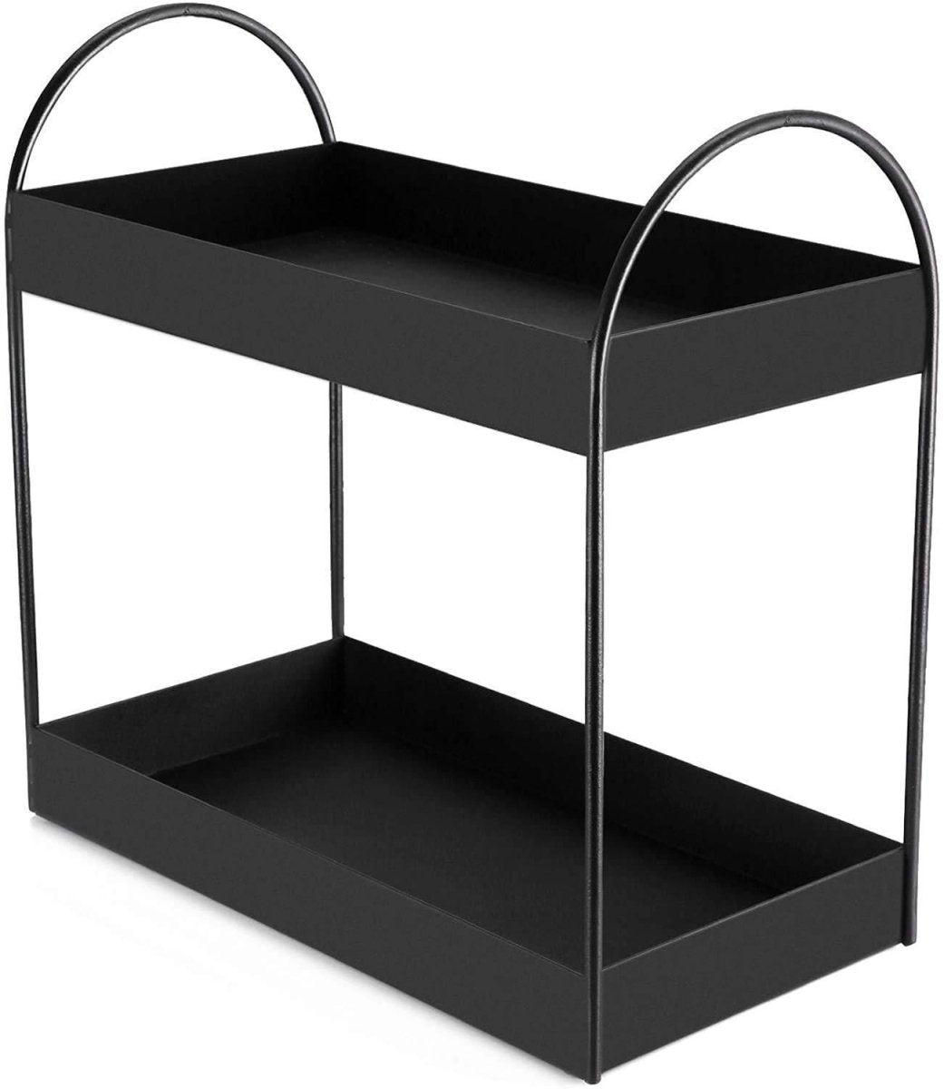 Metal 2-Tier Countertop Organizer (12.2X6.7X11.2inch, Black) - Decorlay