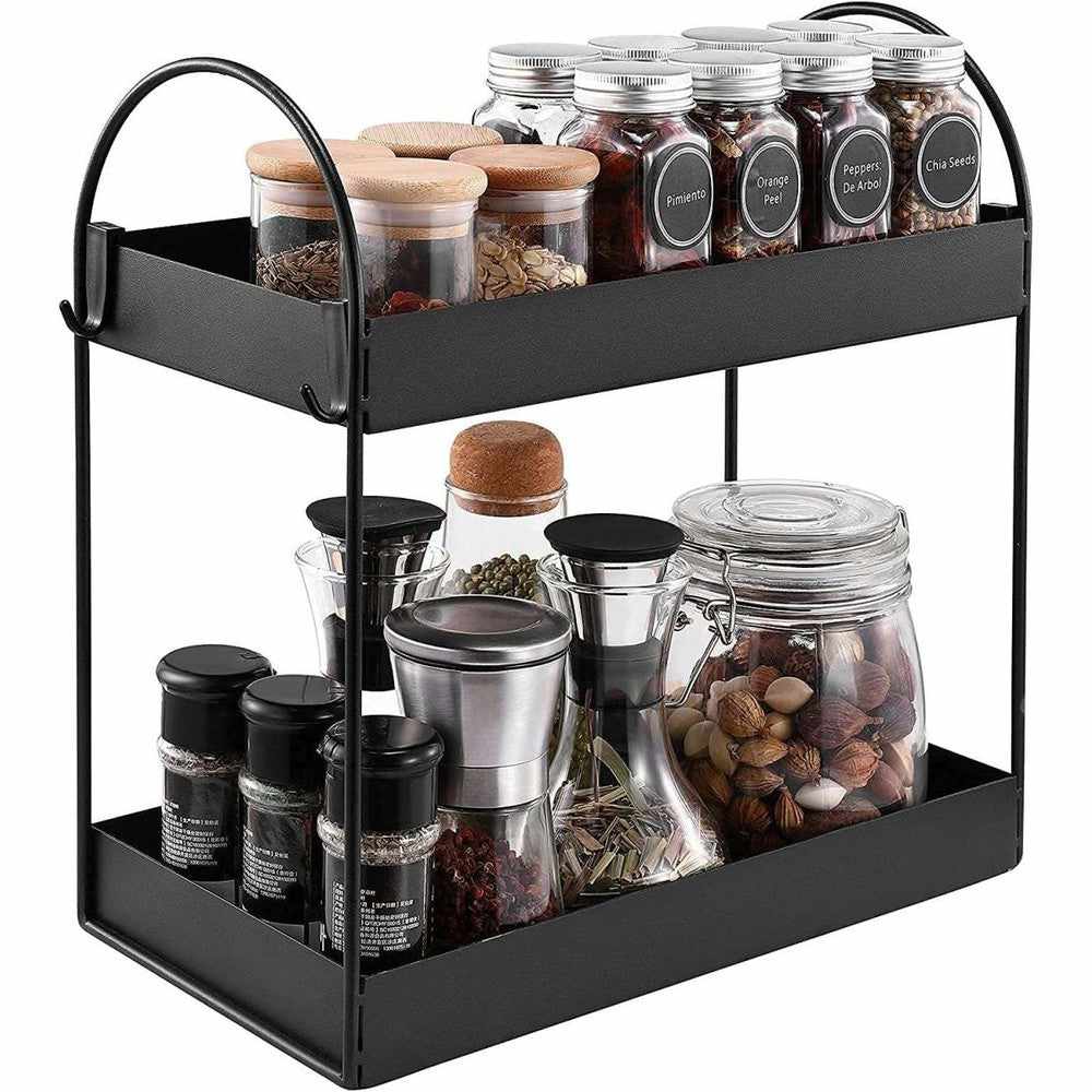 Metal 2-Tier Countertop Organizer (12.2X6.7X11.2inch, Black) - Decorlay