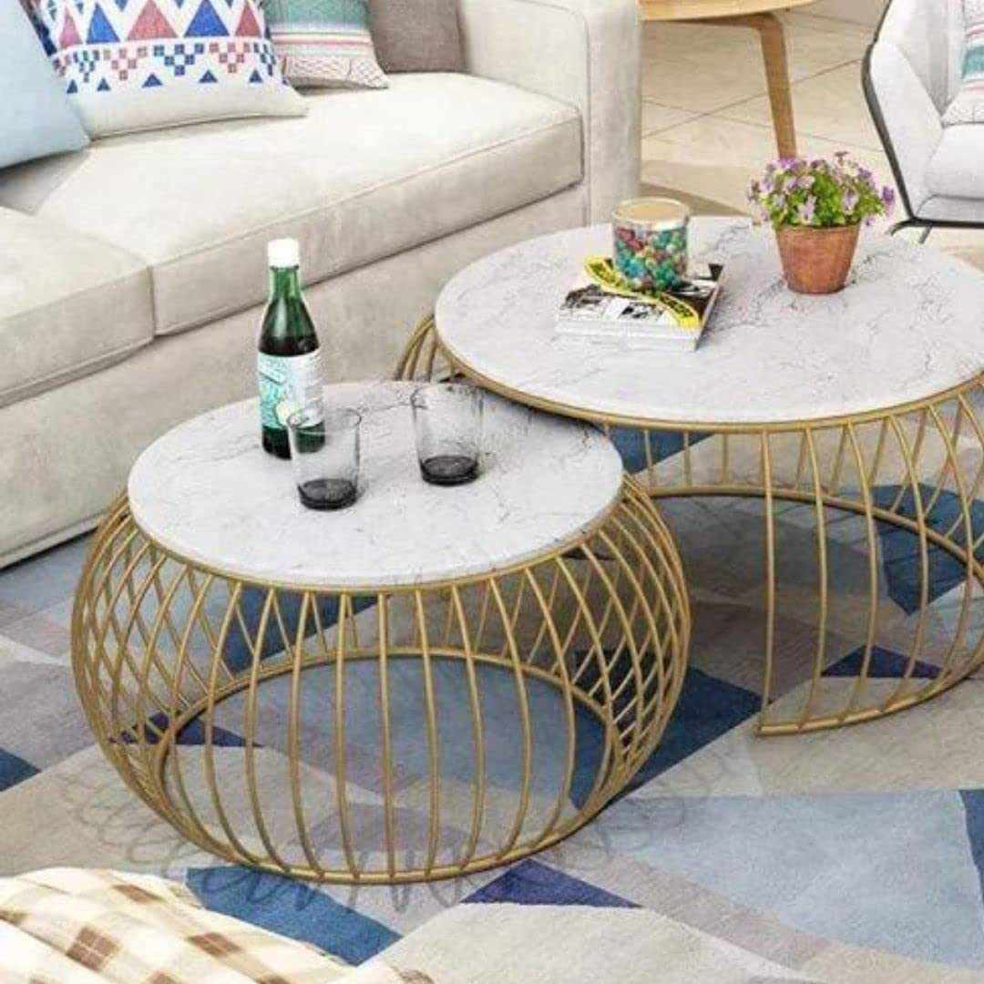 Metal Center Table Nesting & Coffee Tables Small Round Table Set of 2 - Decorlay