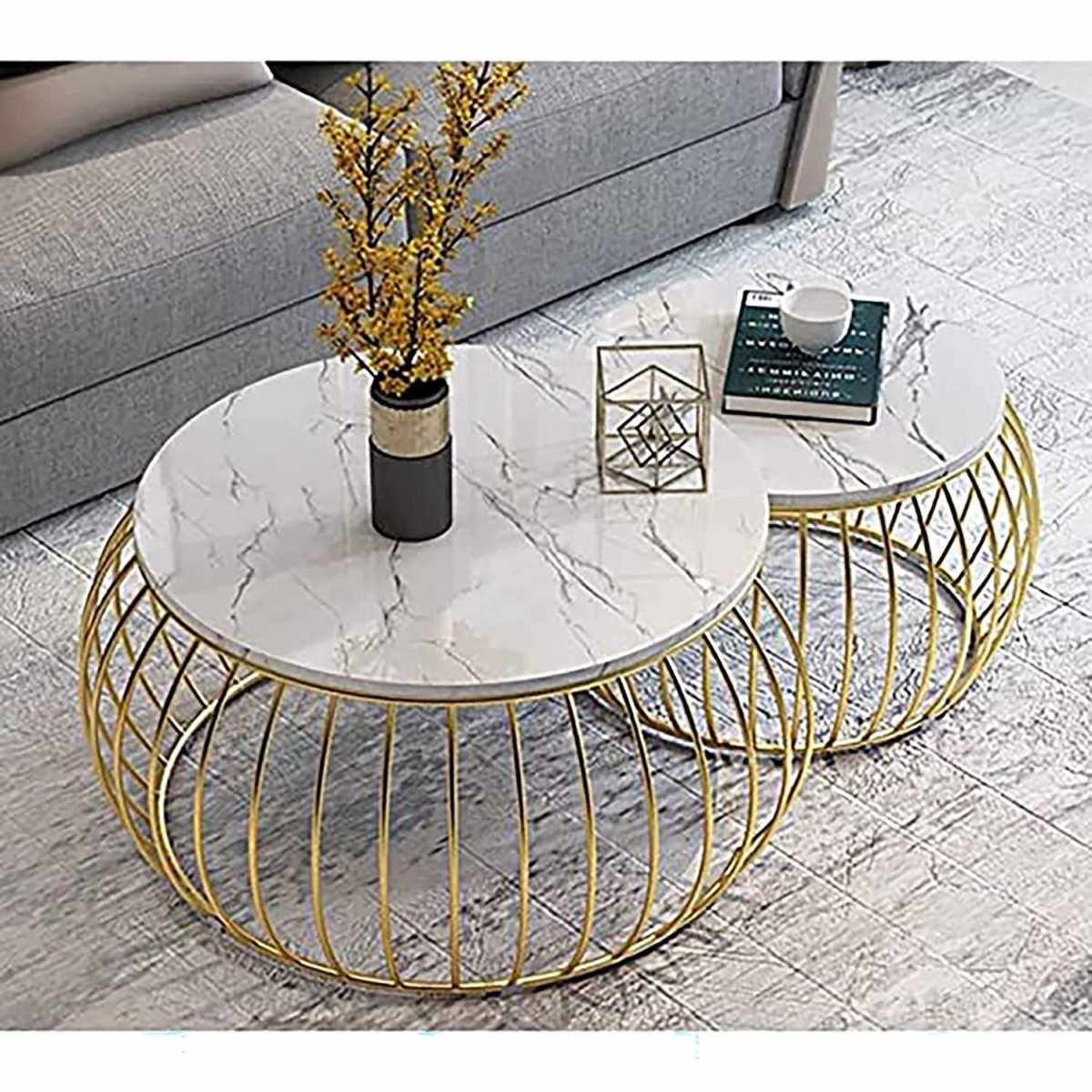 Metal Center Table Nesting & Coffee Tables Small Round Table Set of 2 - Decorlay