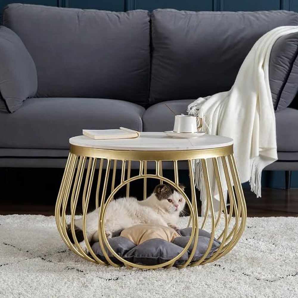 Metal Round Coffee Table, Creative Cat Nest Furniture Simply Organizer - Decorlay