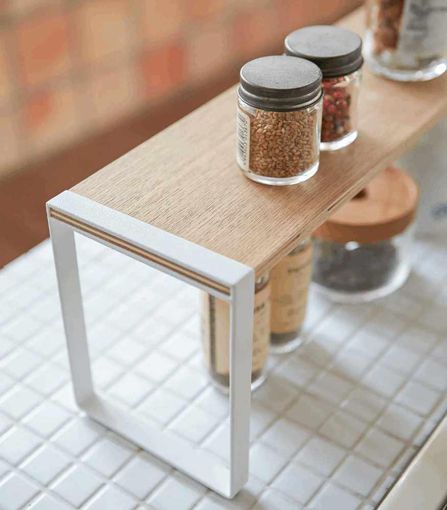 Metal Wooden Standing Kitchen Rack Shelve Storage Organizer - Decorlay