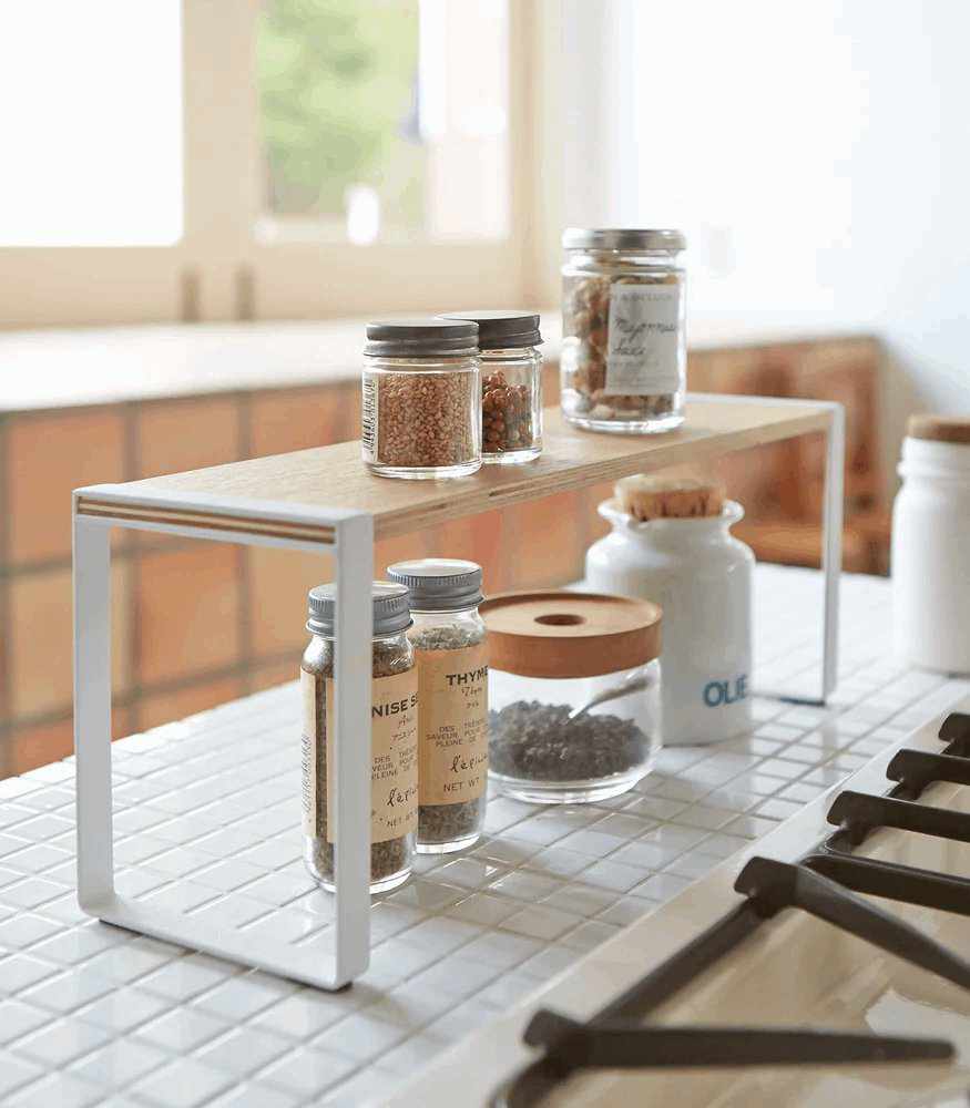 Metal Wooden Standing Kitchen Rack Shelve Storage Organizer - Decorlay