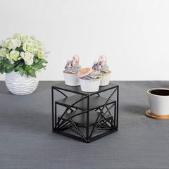 Modern Matte Black Metal Wire Nesting Food Display Risers - Decorlay