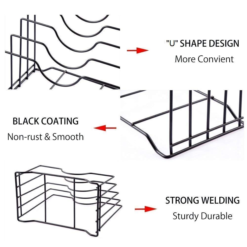 Multi-functional Plate Rack, Lid Holder Utensil Rack for Kitchen - Decorlay