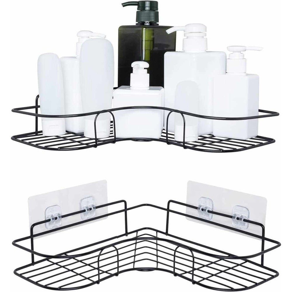 Multipurpose Kitchen Bathroom Corner Shelf Wall Mount Storage Rack - Decorlay